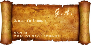 Gass Artemon névjegykártya